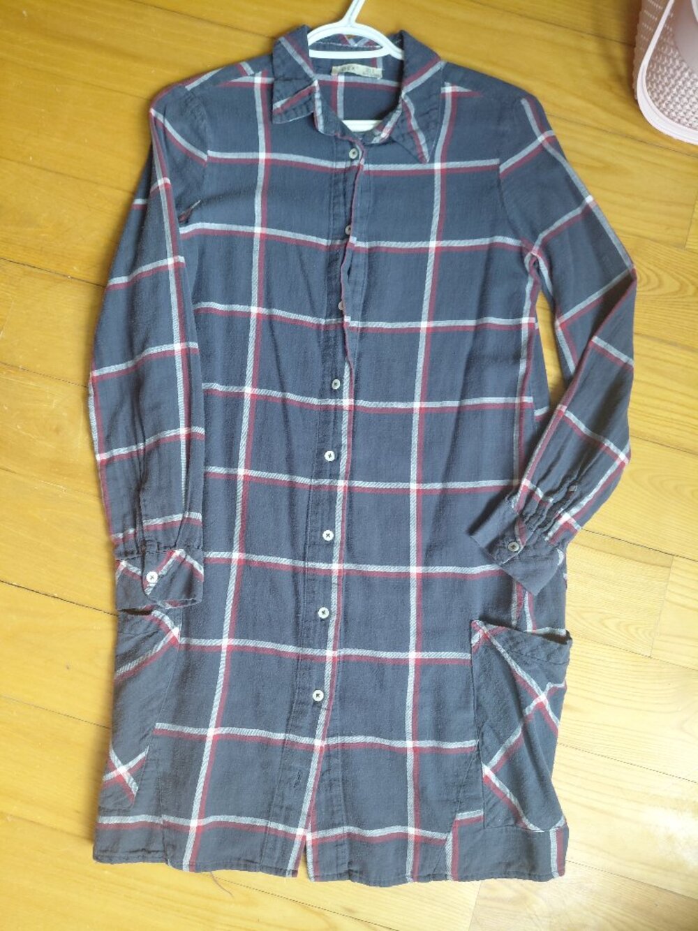 Blue Button Up Dress S